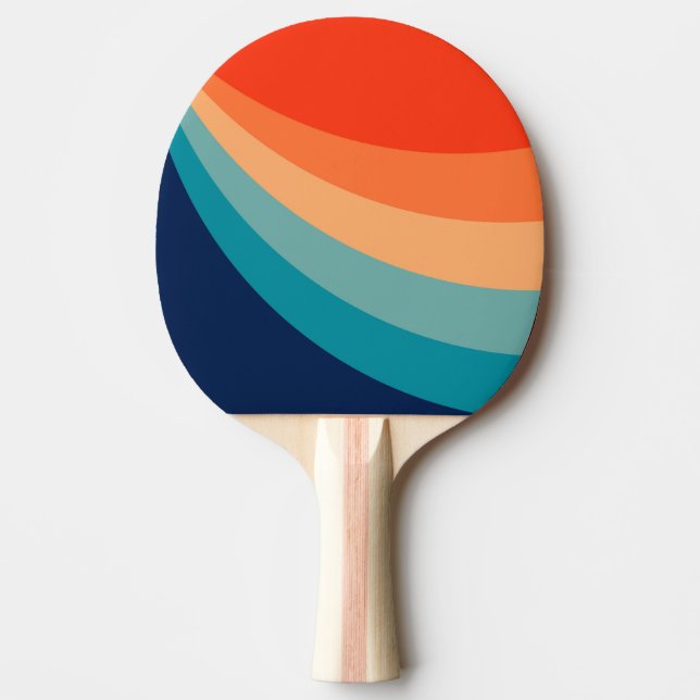 Colourful retro sun rays ping pong paddle (Front)