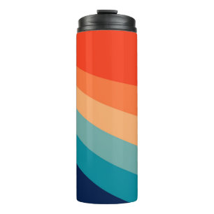Colourful retro sun rays thermal tumbler