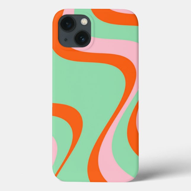 Colourful Retro Swirl Groovy Y2K Pattern  Case-Mate iPhone Case (Back)