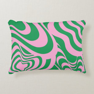 Colourful Retro Swirl Groovy Y2K Pattern Decorative Cushion