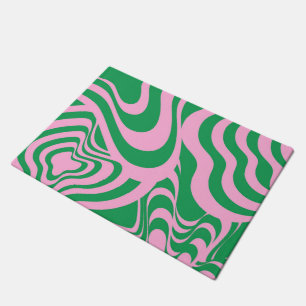 Colourful Retro Swirl Groovy Y2K Pattern Doormat