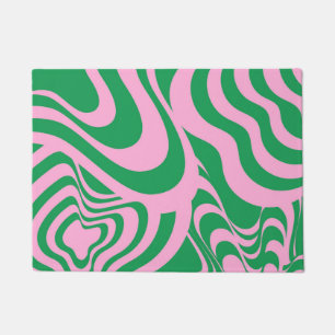Colourful Retro Swirl Groovy Y2K Pattern Doormat