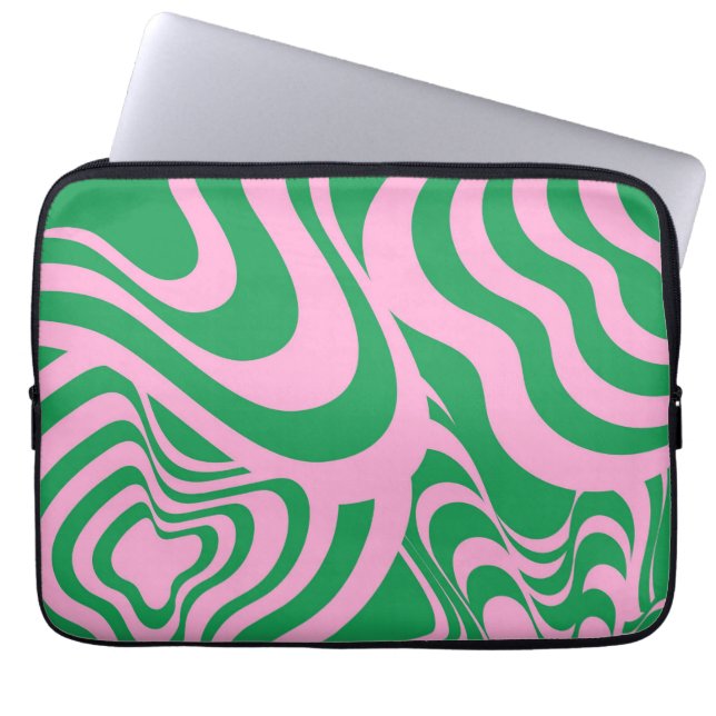 Colourful Retro Swirl Groovy Y2K Pattern  Laptop Sleeve (Front)