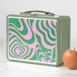 Colourful Retro Swirl Groovy Y2K Pattern  Metal Lunch Box