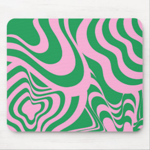Colourful Retro Swirl Groovy Y2K Pattern  Mouse Mat