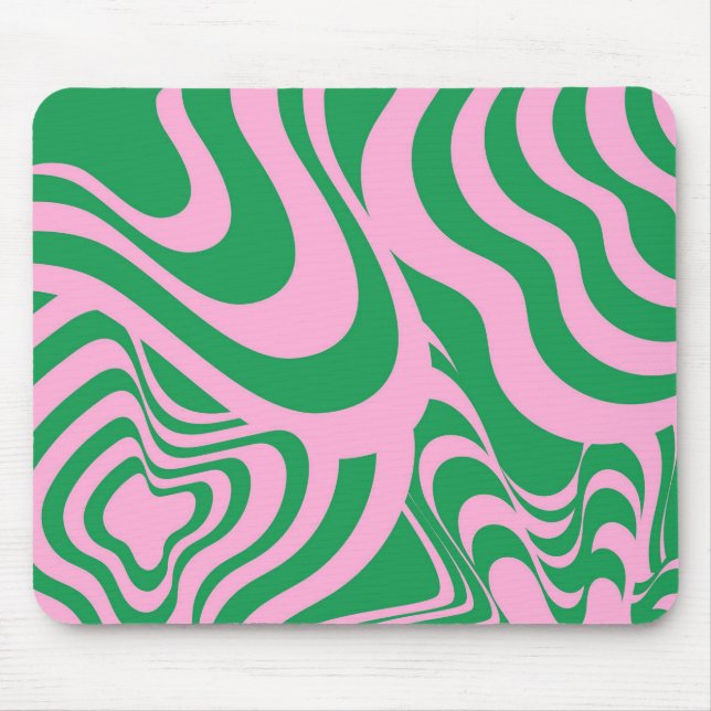 Colourful Retro Swirl Groovy Y2K Pattern  Mouse Mat (Front)