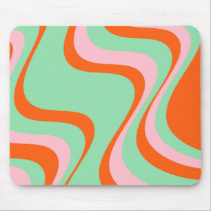 Colourful Retro Swirl Groovy Y2K Pattern Mouse Mat