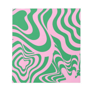 Colourful Retro Swirl Groovy Y2K Pattern  Notepad