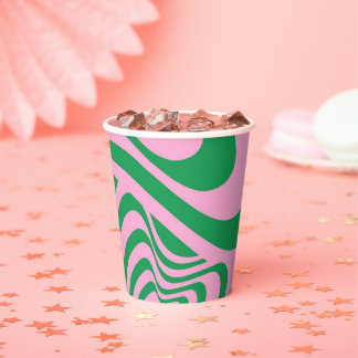 Colourful Retro Swirl Groovy Y2K Pattern  Paper Cups