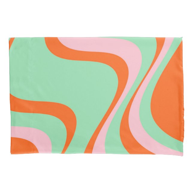 Colourful Retro Swirl Groovy Y2K Pattern  Pillowcase (Front)