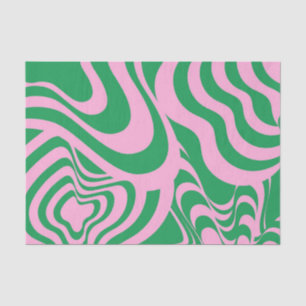 Colourful Retro Swirl Groovy Y2K Pattern Tissue Paper