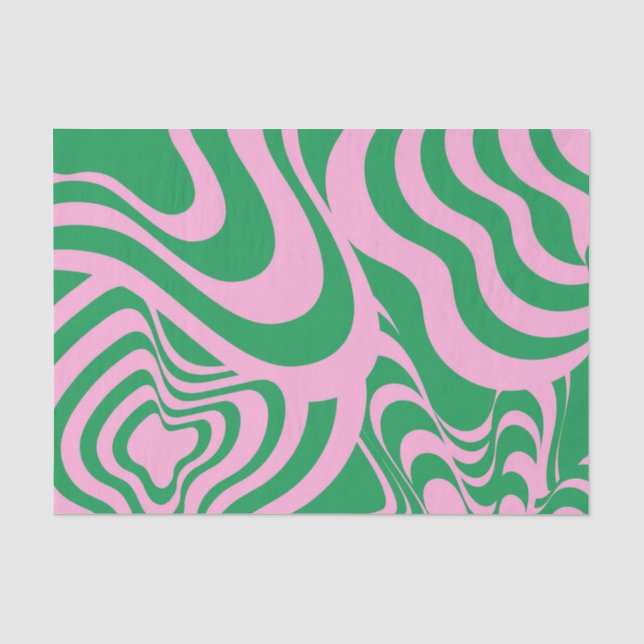 Colourful Retro Swirl Groovy Y2K Pattern  Tissue Paper (Front)
