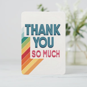 Colourful Retro “Thank You So Much” Thank You Car