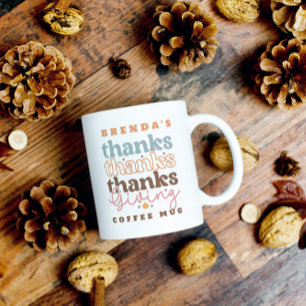 Colourful Retro Thanks Giving Typography Coffee Mug