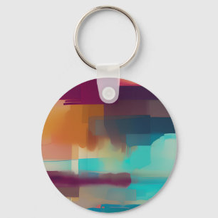 Colourful retro tone blend  key ring