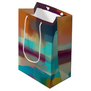 Colourful retro tone blend  medium gift bag