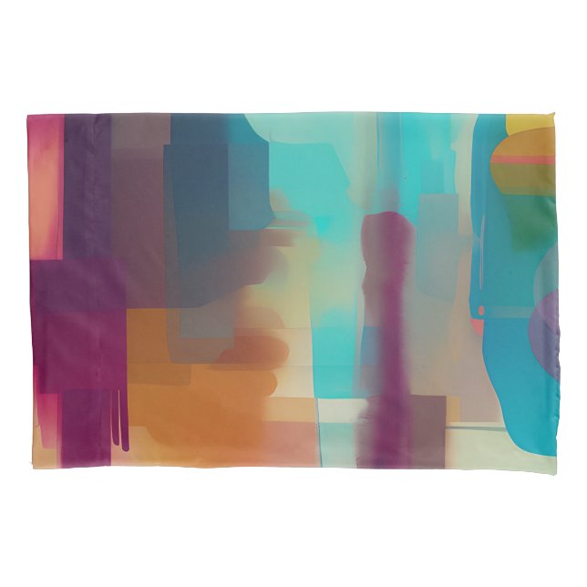 Colourful retro tone blend  pillowcase (Front)