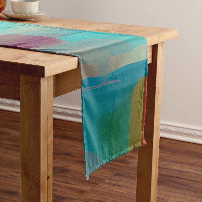 Colourful retro tone blend  short table runner (In Situ)