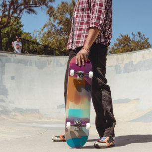 Colourful retro tone blend skateboard