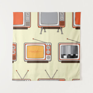 Colourful retro TV, vintage pattern Tapestry