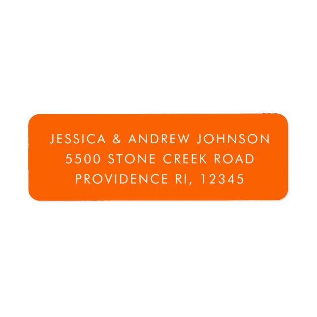 Colourful Retro Unique Bright Orange Return Addres (Front)