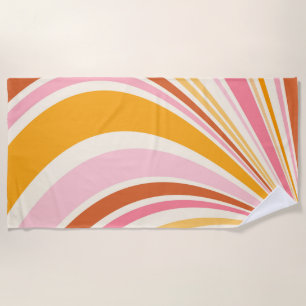 Colourful retro vibes beach towel