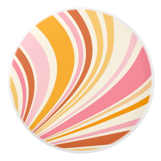 Colourful retro vibes ceramic knob (Front)