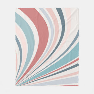 Colourful retro vibes in pink, blue and grey fleece blanket