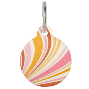 Colourful retro vibes pet tag