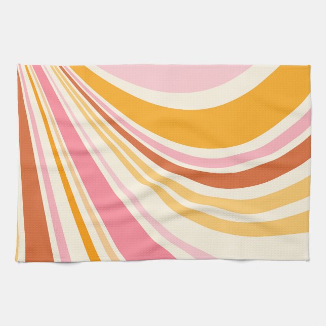 Colourful retro vibes tea towel (Horizontal)