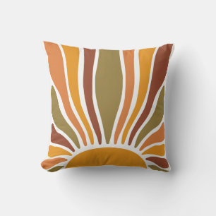 Colourful Retro Vintage Sunrise  Cushion