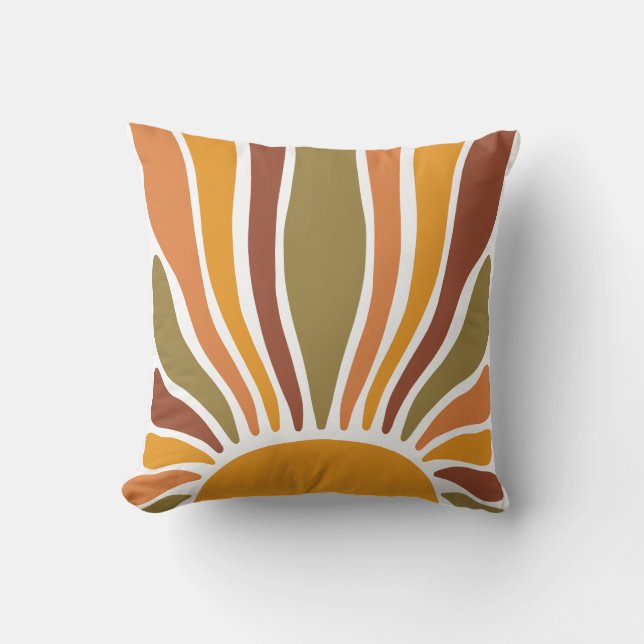 Colourful Retro Vintage Sunrise  Cushion (Front)