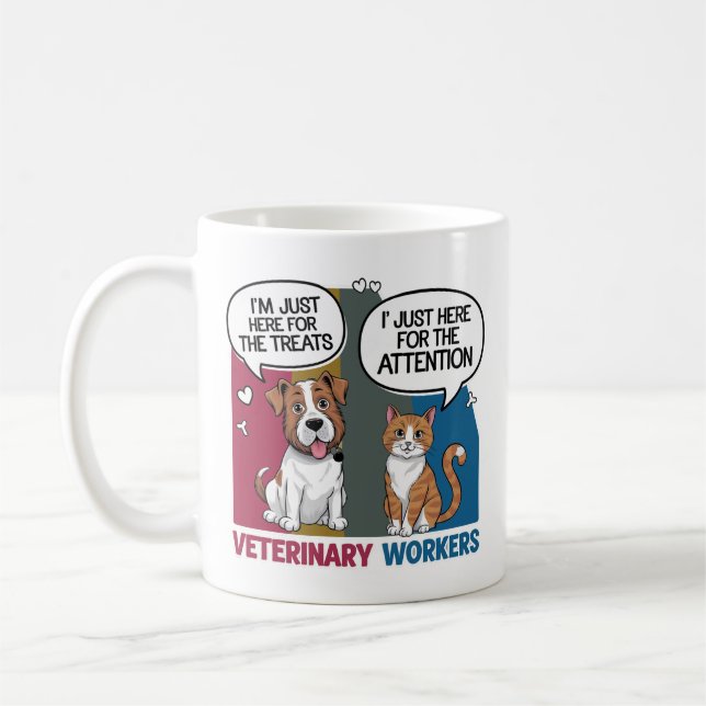Colourful Retro Vintage Veterinary gift  Coffee Mug (Left)
