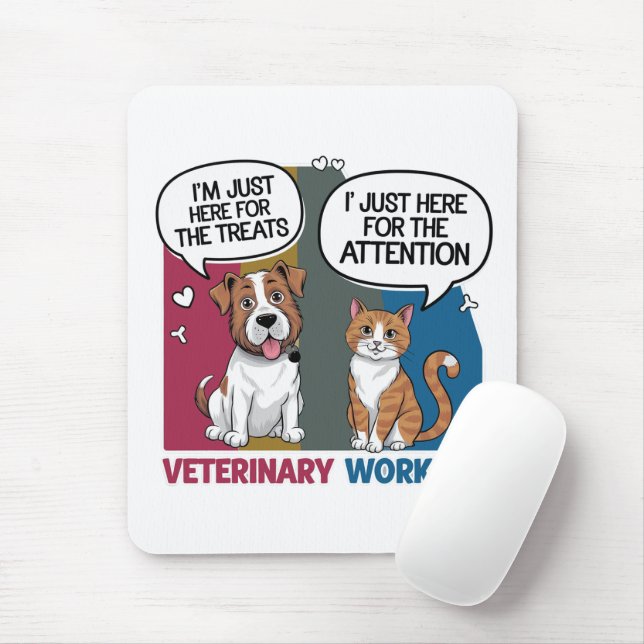 Colourful Retro Vintage Veterinary gift  Mouse Mat (With Mouse)