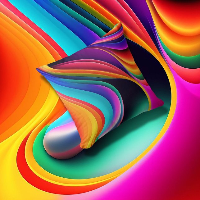 Colourful Retro Waves Accent Cushion (Creator Uploaded)