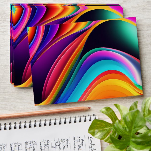 Colourful Retro Waves Envelope (Stacked)