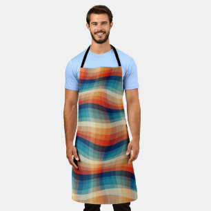Colourful Retro Waves Vintage Apron