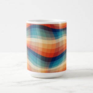 Colourful Retro Waves Vintage Coffee Mug