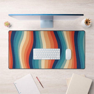 Colourful Retro Waves Vintage Desk Mat