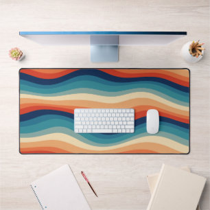 Colourful Retro Waves Vintage Desk Mat