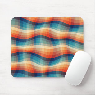 Colourful Retro Waves Vintage Mouse Mat