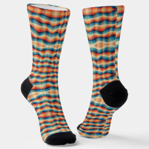 Colourful Retro Waves Vintage Socks