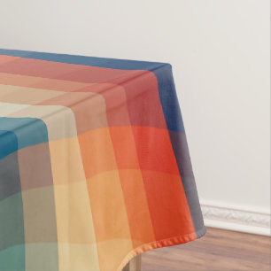 Colourful Retro Waves Vintage Tablecloth