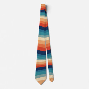 Colourful Retro Waves Vintage Tie