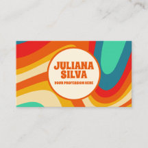 Colourful Retro with QR Business Card