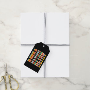 Colourful Retro Word Stripes  Gift Tags