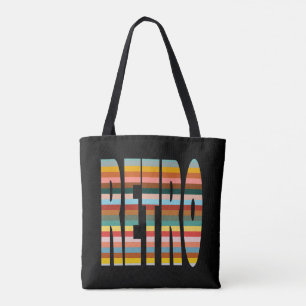 Colourful Retro Word Stripes  Tote Bag