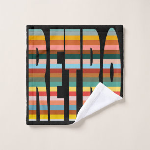 Colourful Retro Word Stripes  Wash Cloth