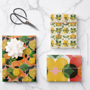 Colourful Retro Wrapping Paper Sheet