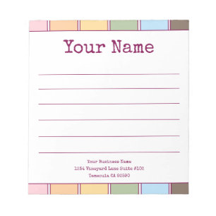 Colourful Retro Your Name Lined  Notepad